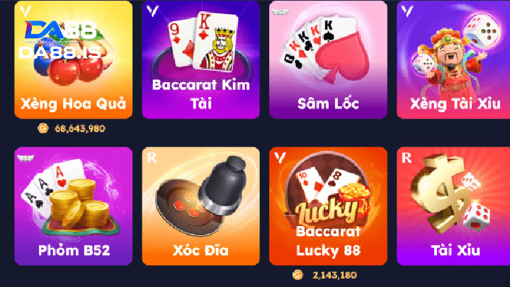 Các game bài online phổ biến.